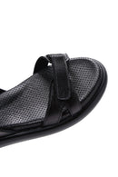Kadın Siyah Bantlı Deri Comfort Sandalet | Derimod