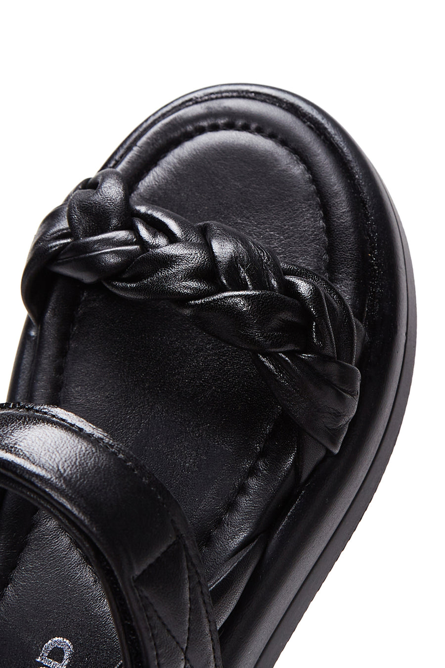 Kadın Siyah Bilekten Bantlı Deri Comfort Sandalet
