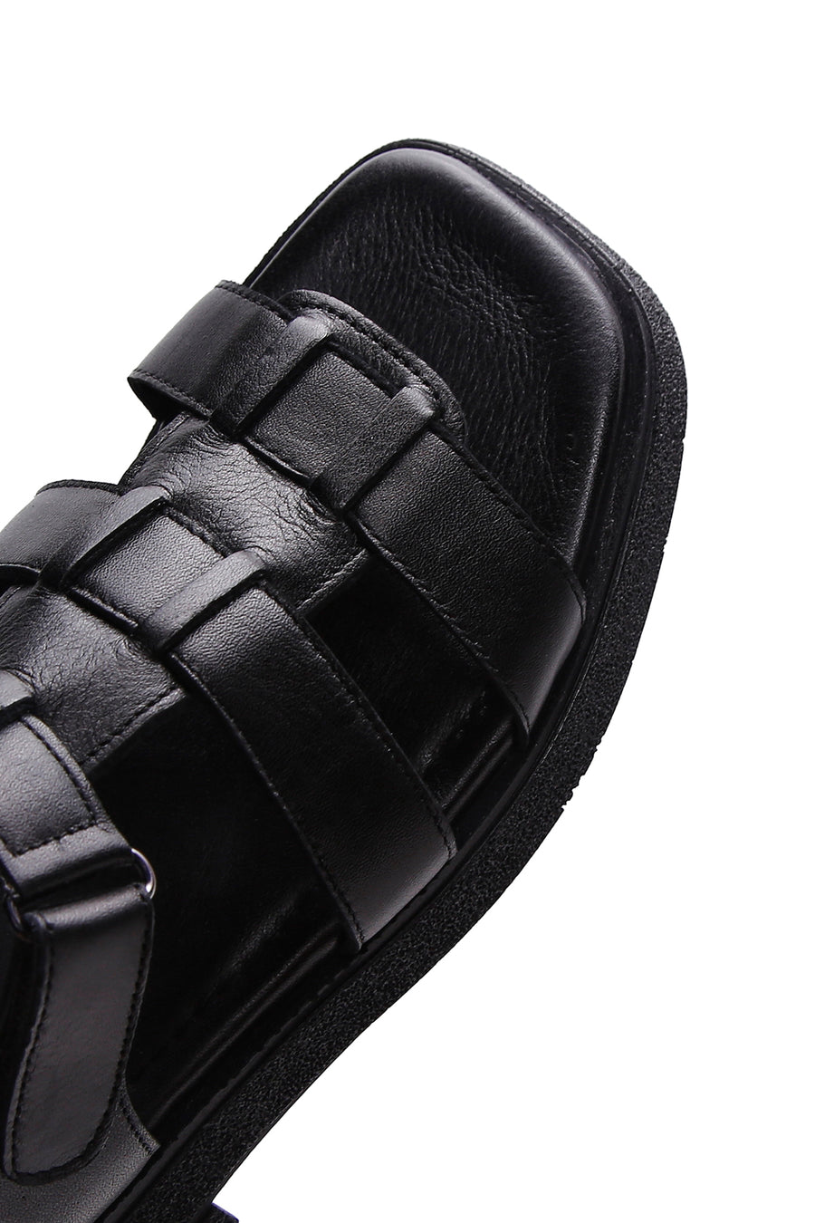 Kadın Siyah Bilekten Bantlı Deri Comfort Sandalet