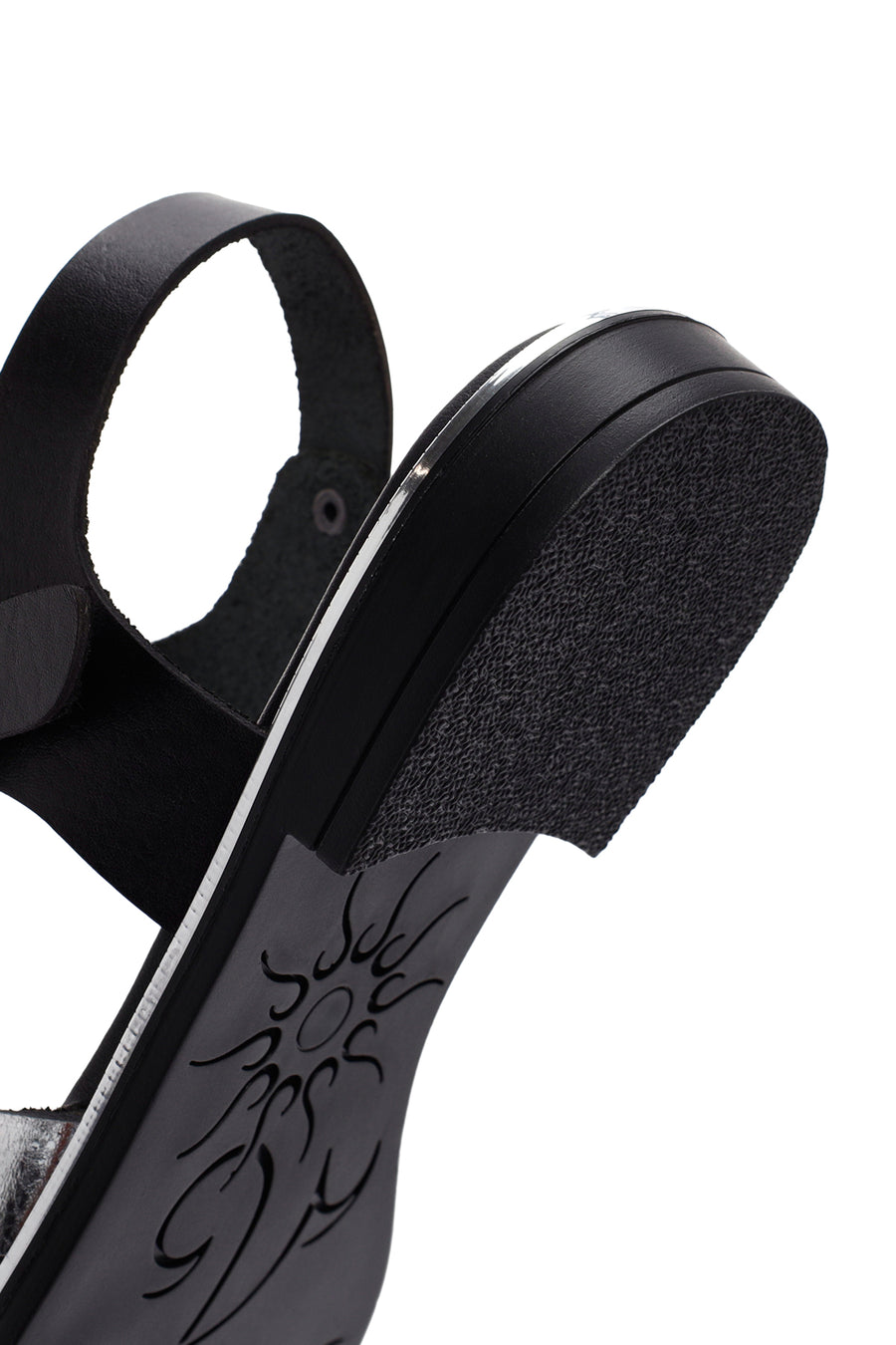Kadın Siyah Bilekten Bantlı Deri Comfort Sandalet