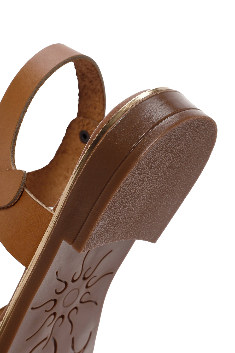 Women's Tan Ankle Strap Leather Comfort Sandals
