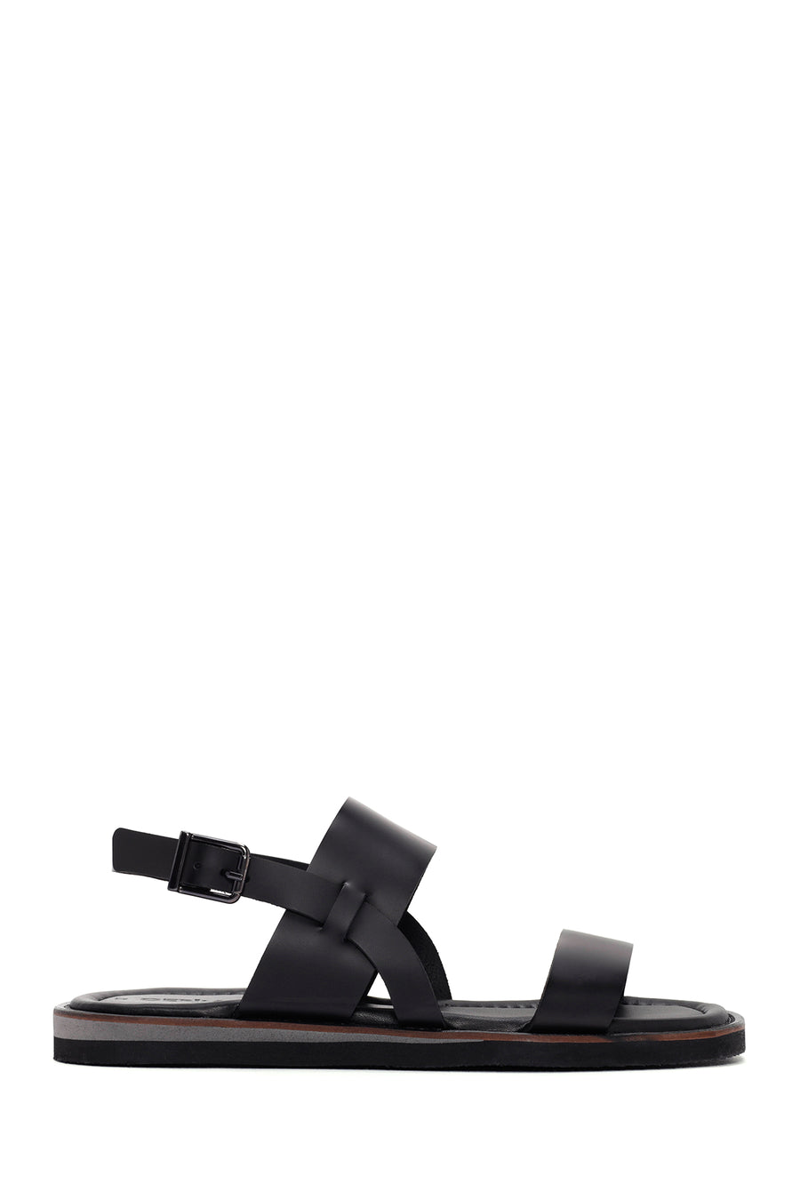 Kadın Siyah Bilekten Bantlı Deri Comfort Sandalet 24SFD362418 | Derimod
