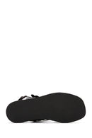 Women's Black Ankle Strap Flip Flop Leather Comfort Sandals | Derimod