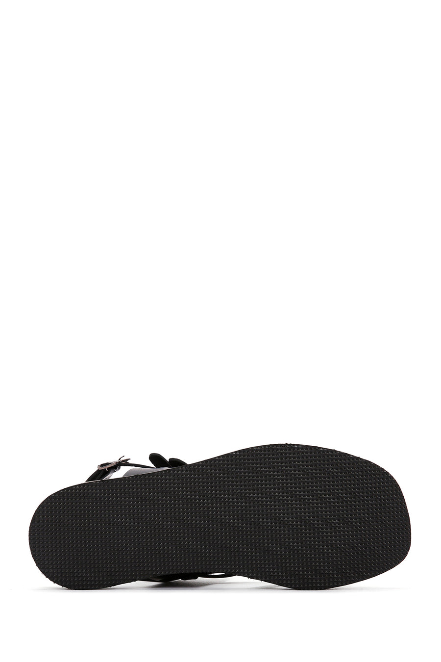 Women's Black Ankle Strap Flip Flop Leather Comfort Sandals