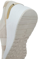 Women's Beige Wedge Heeled Side Zipper Suede Leather Sports Shoes | Derimod
