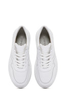 Kadın Beyaz Bağcıklı Kalın Tabanlı Deri Sneaker | Derimod