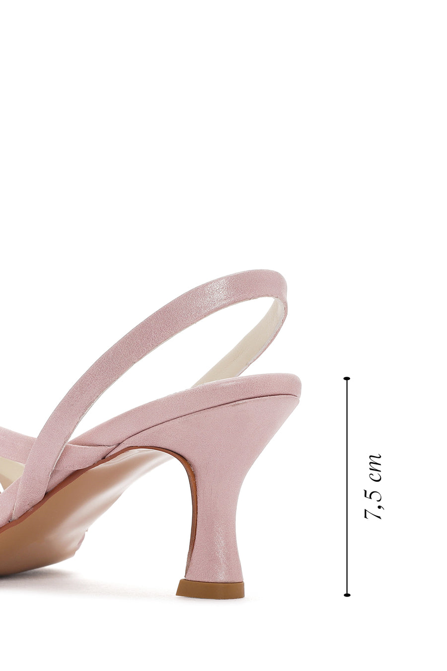 Women's Pink Strappy Thin Heel Leather Sandals