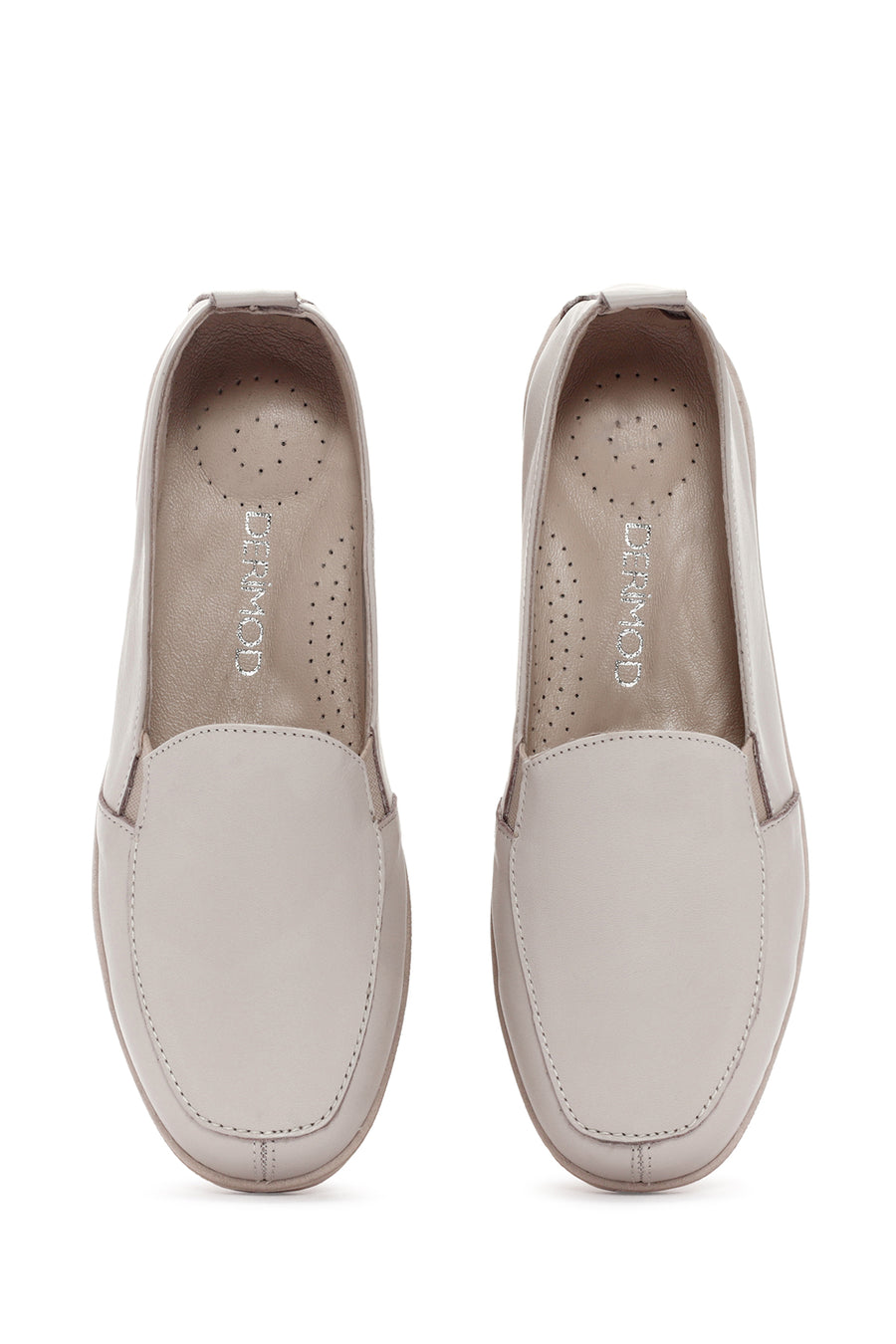 Kadın Krem Deri Comfort Loafer
