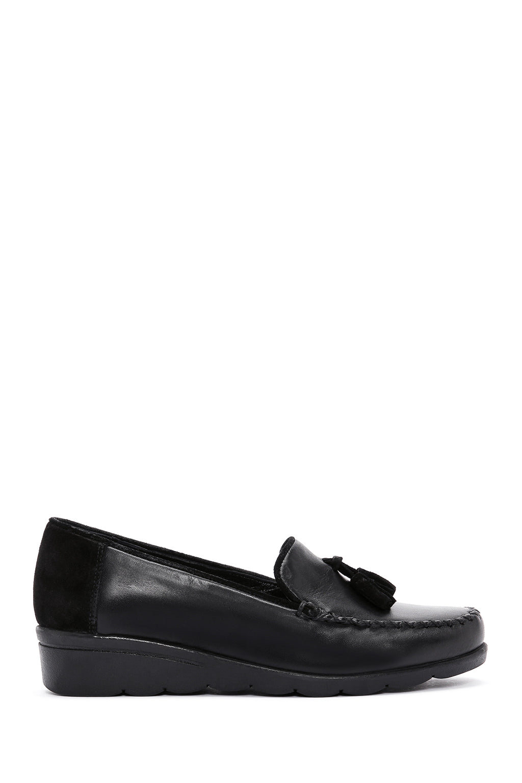 Kadın Siyah Deri Comfort Loafer