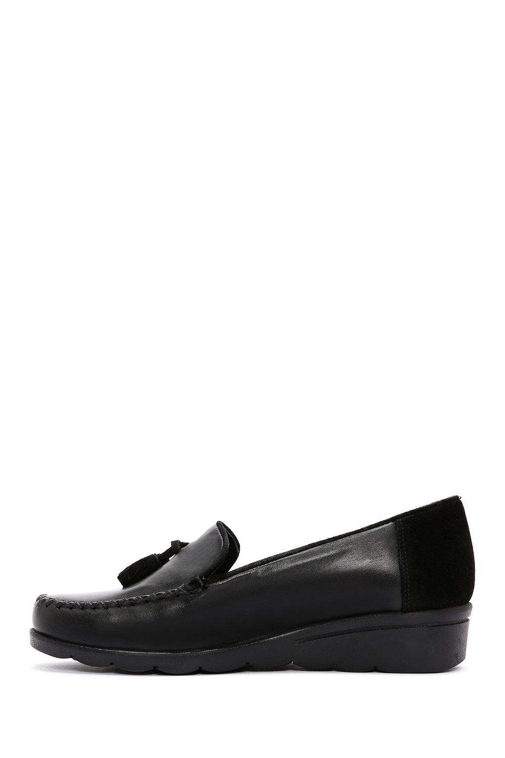 Kadın Siyah Deri Comfort Loafer