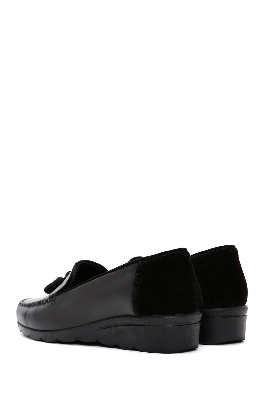Kadın Siyah Deri Comfort Loafer