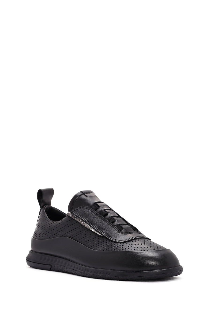 Women's Black Lace-Up Leather Comfort Shoes