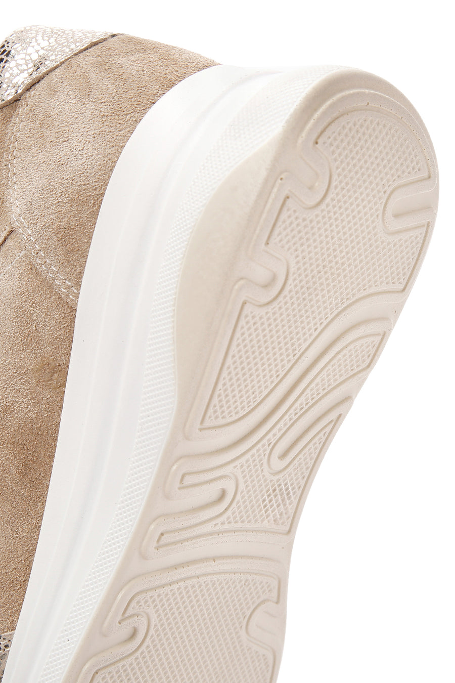 Women's Beige Lace-up Leather Sneaker