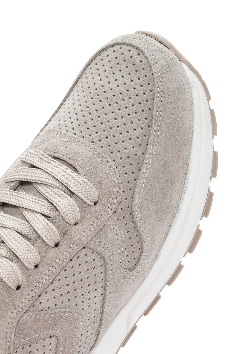 Kadın Bej Bağcıklı Süet Deri Sneaker