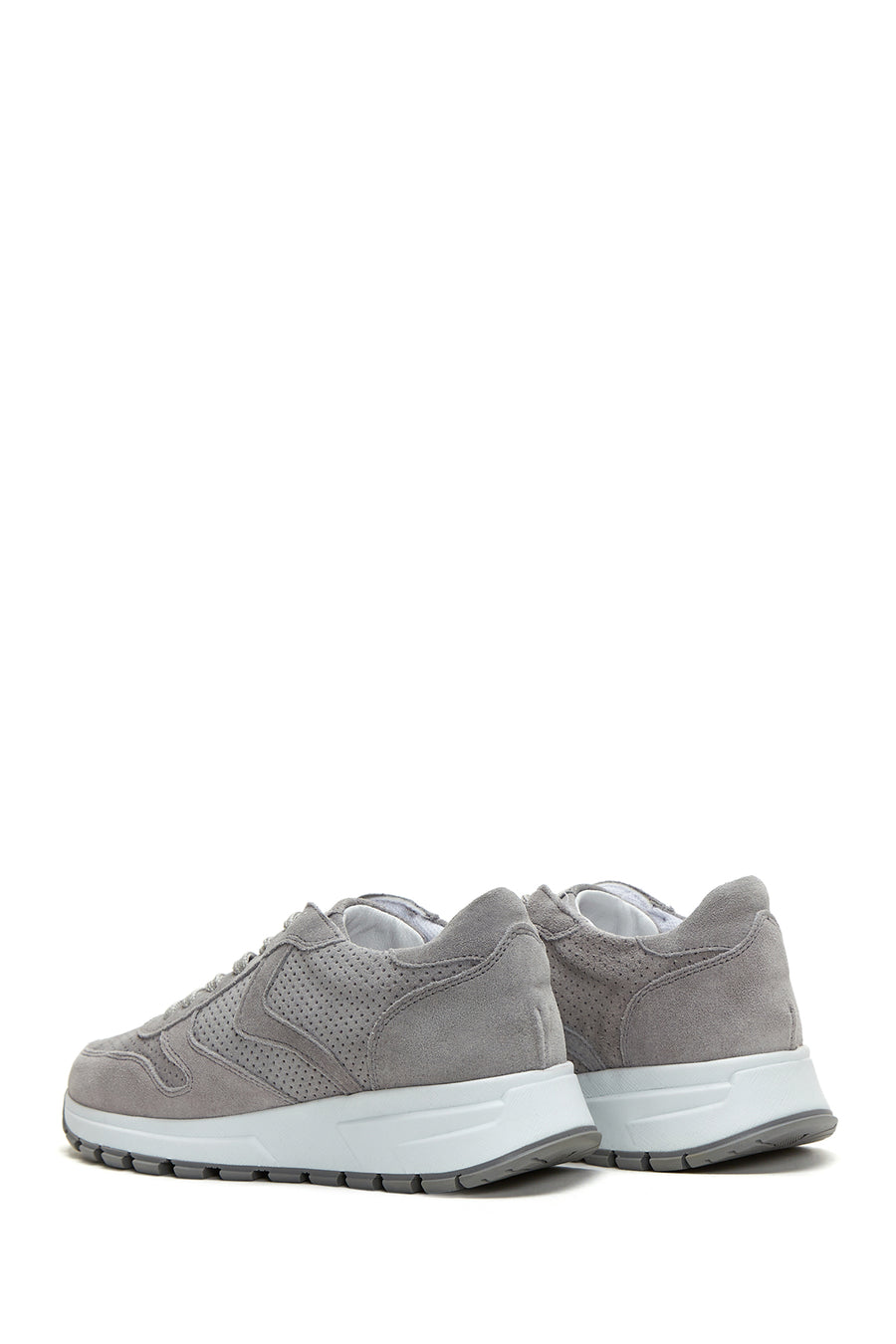 Kadın Gri Bağcıklı Süet Deri Sneaker