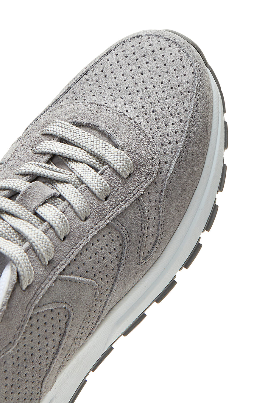Kadın Gri Bağcıklı Süet Deri Sneaker