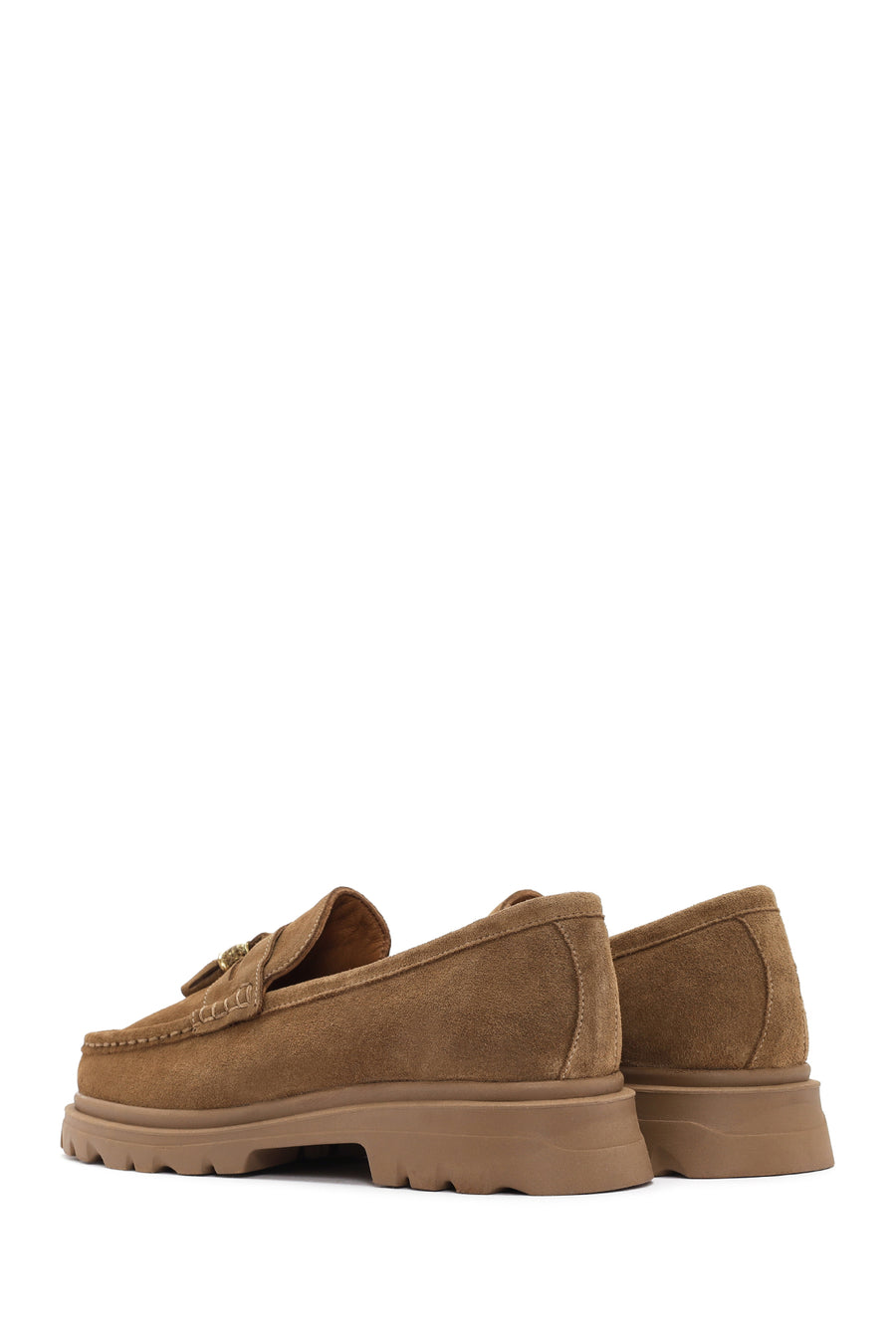 Women's Tan Suede Leather Masculine Loafer