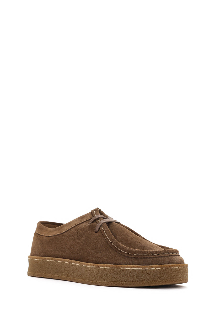 Women's Tan Suede Leather Masculine Shoes