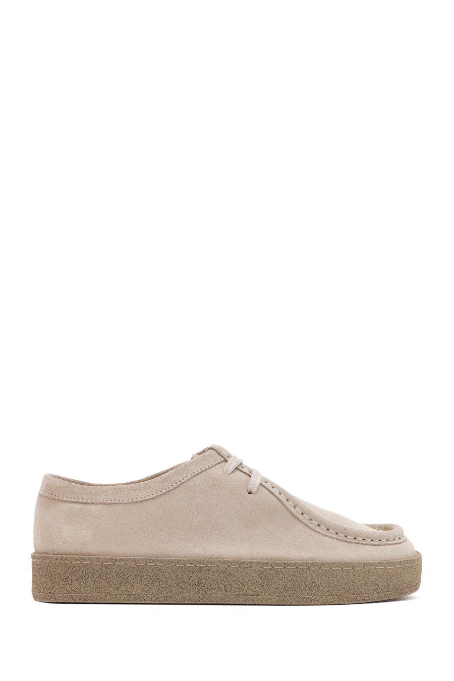 Women's Beige Suede Leather Masculine Shoes 24SFD420310 | Derimod