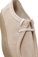 Women's Beige Suede Leather Masculine Shoes | Derimod