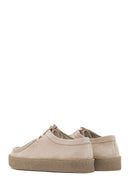 Women's Beige Suede Leather Masculine Shoes | Derimod
