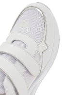 Women's White Thick Heeled Banded Leather Sneaker | Derimod