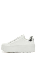 Kadın Beyaz Kalın Tabanlı Taşlı Sneaker | Derimod