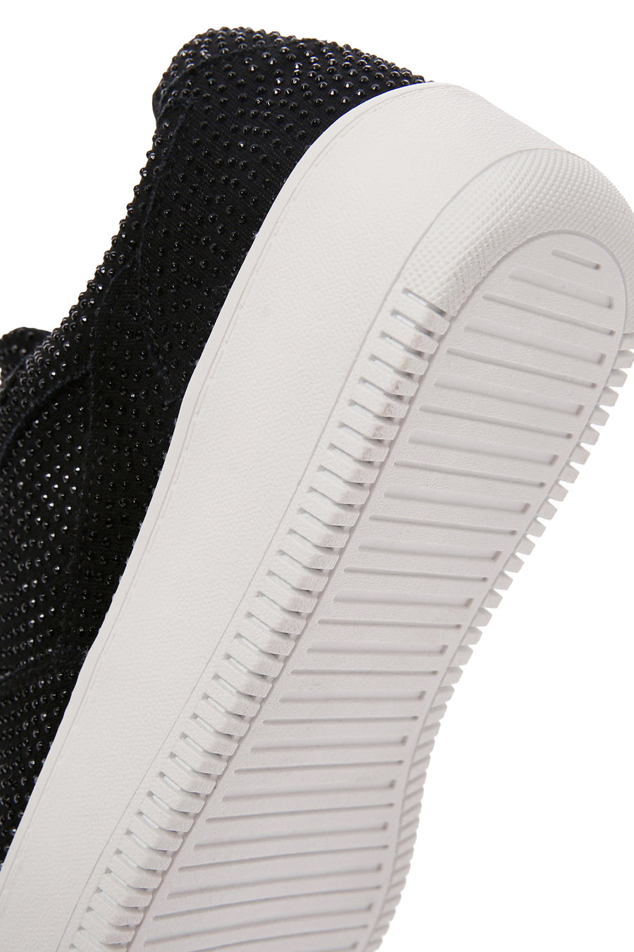 Kadın Siyah Kalın Tabanlı Taşlı Sneaker