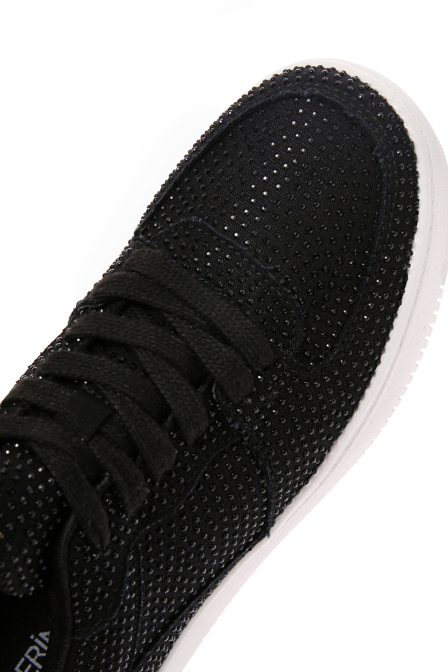 Kadın Siyah Kalın Tabanlı Taşlı Sneaker