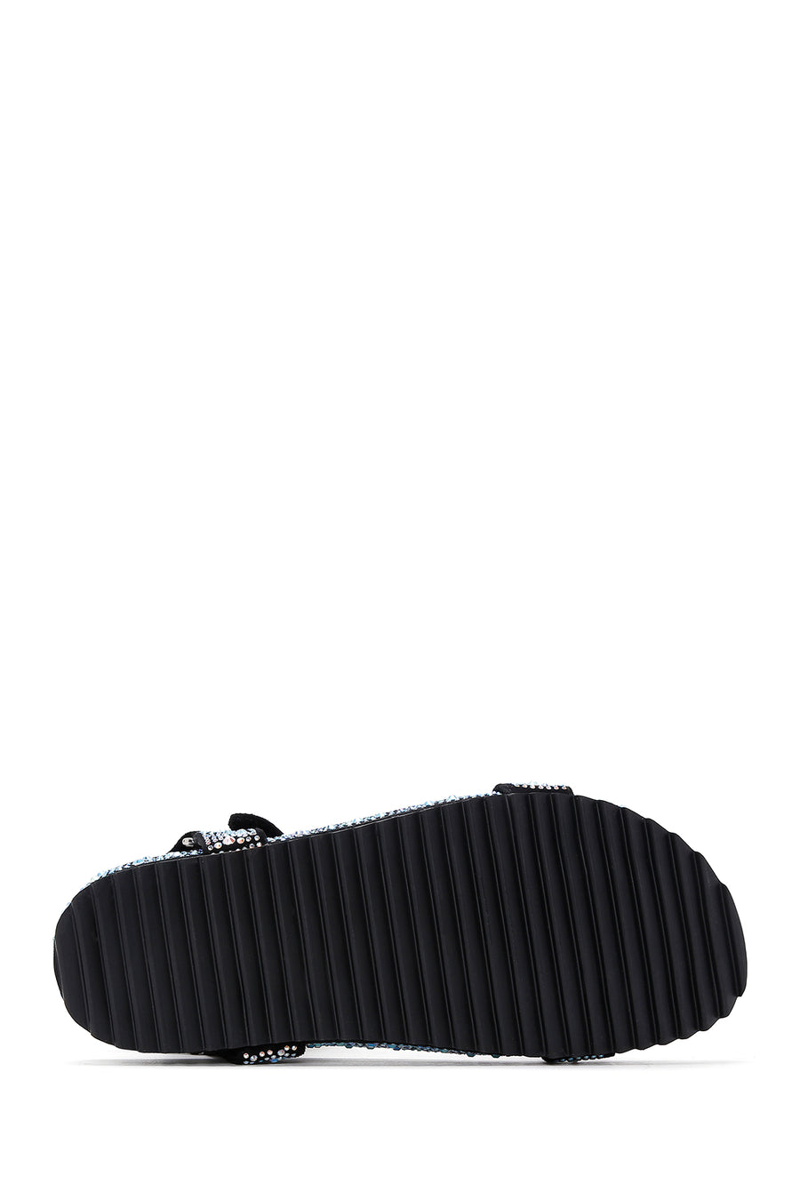 Women's Black Ankle Strap Stone Sandals
