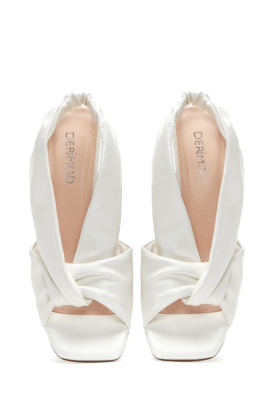 Women's White Transparent Heeled Sandals