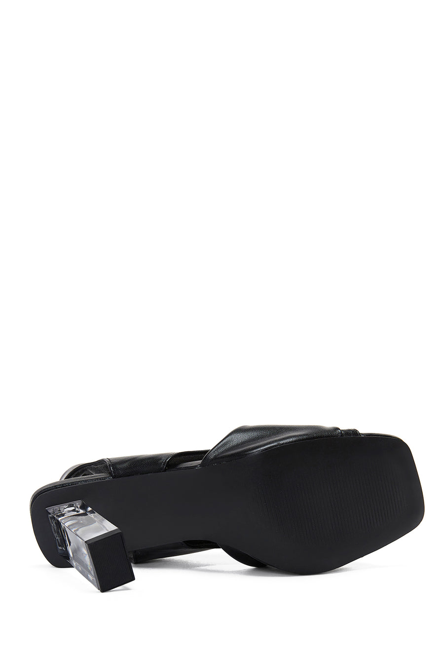 Women's Black Transparent Heeled Sandals