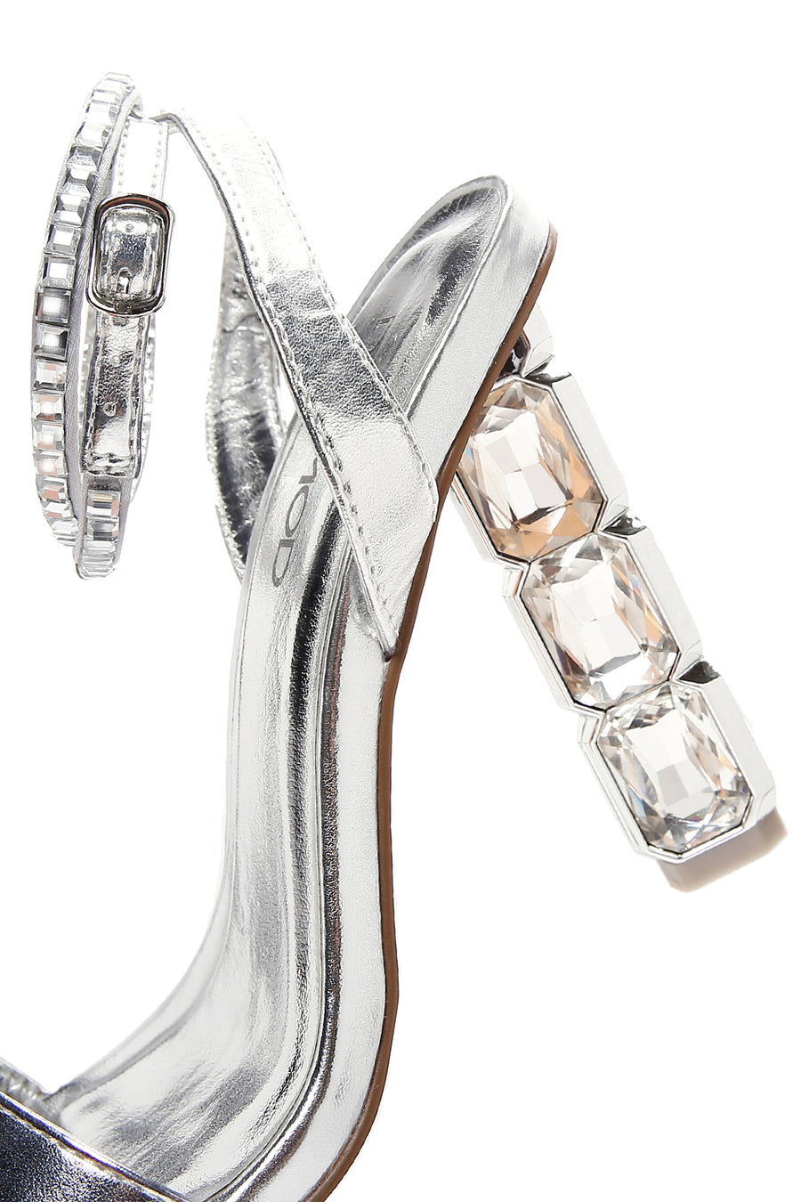 Women's Silver Ankle Strap High Heel Sandals