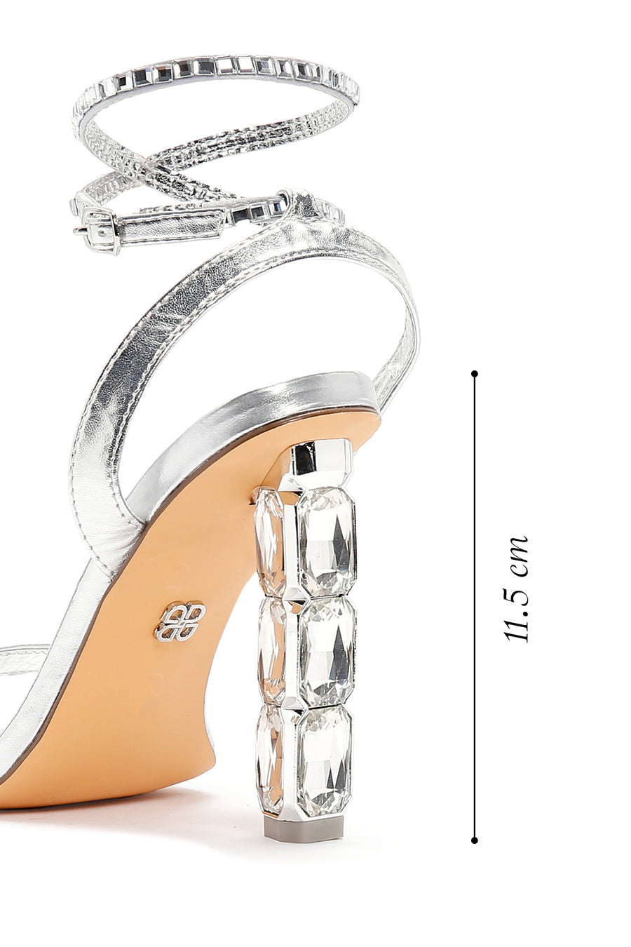 Women's Silver Ankle Strap High Heel Sandals