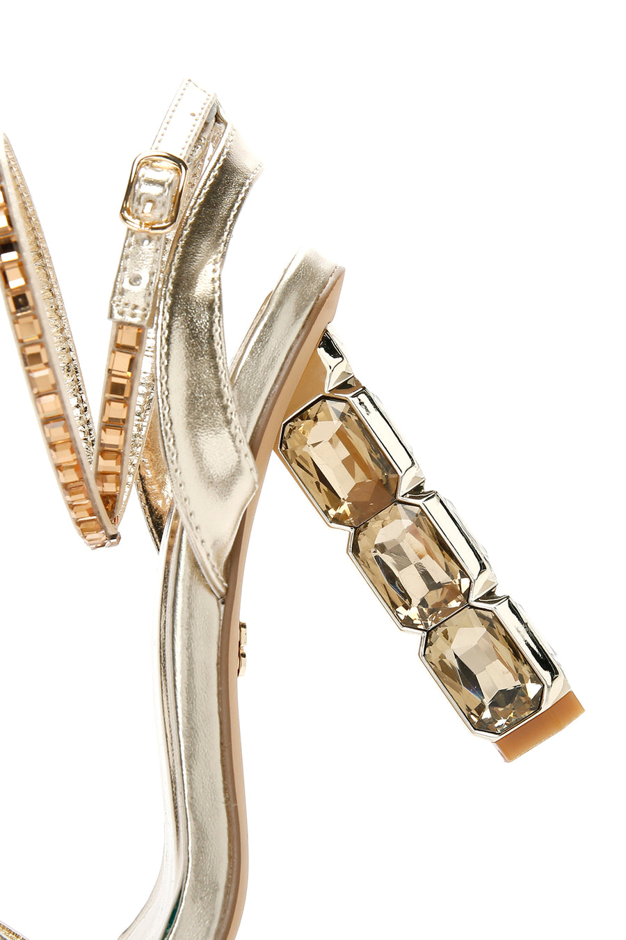 Women's Gold Ankle Strap High Heel Sandals