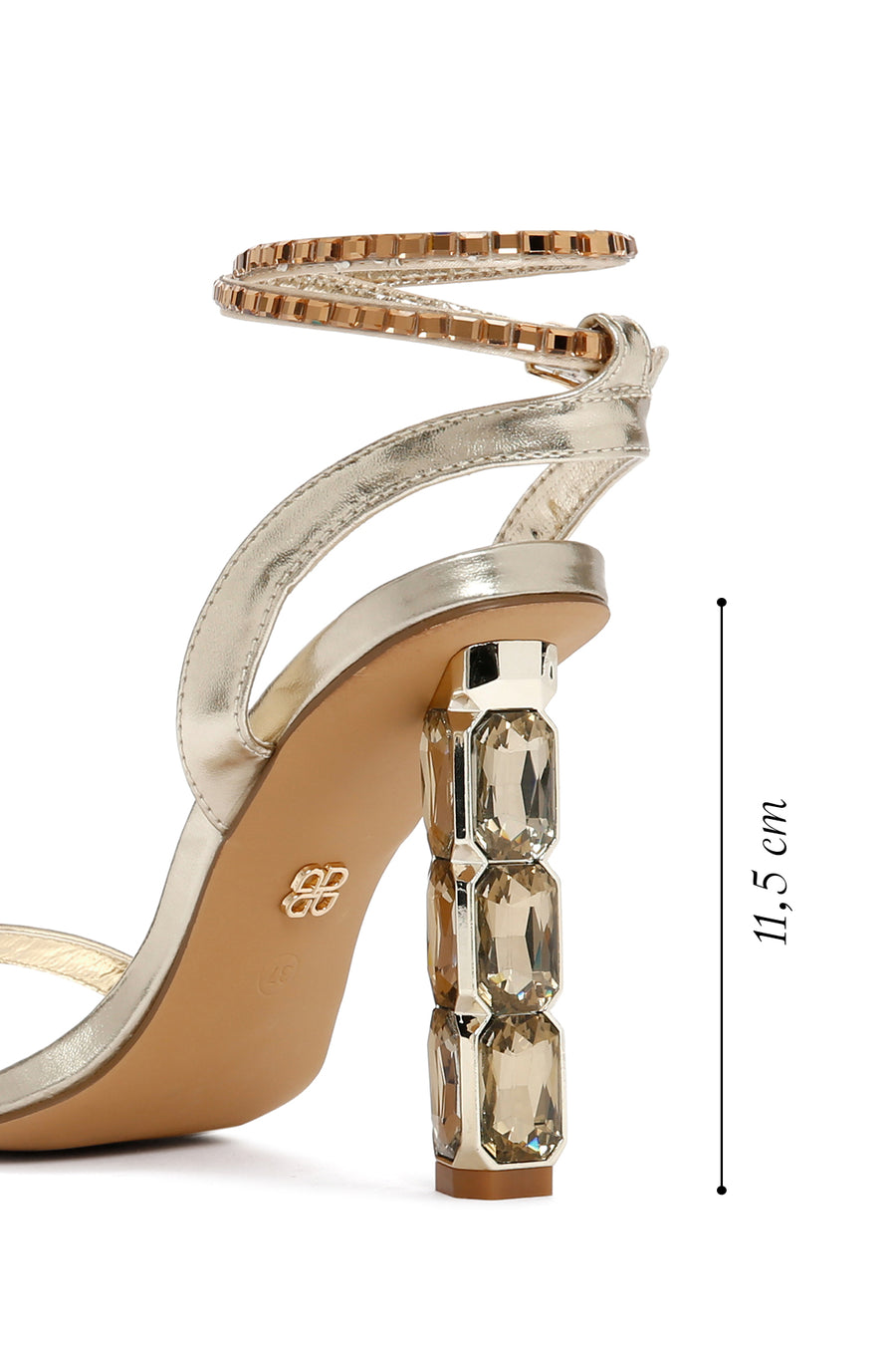 Women's Gold Ankle Strap High Heel Sandals
