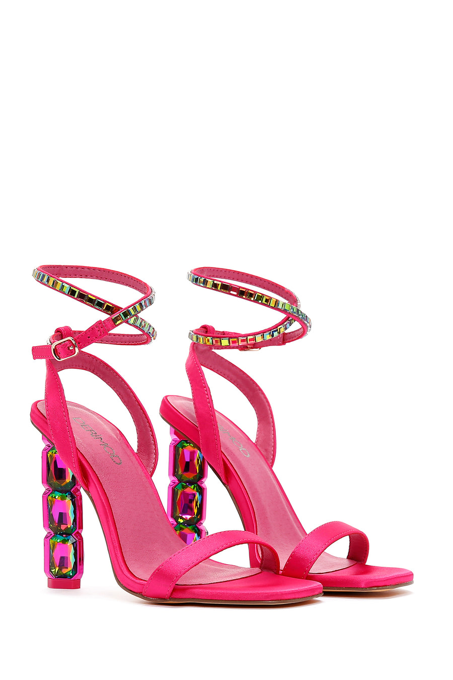 Women's Pink Ankle Strap High Heel Sandals