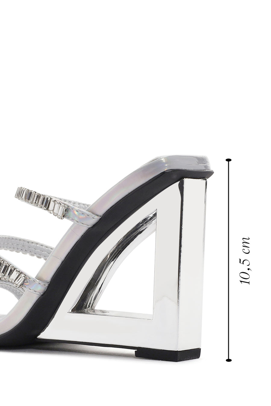 Women's Silver Stone Wedge Heeled Slippers