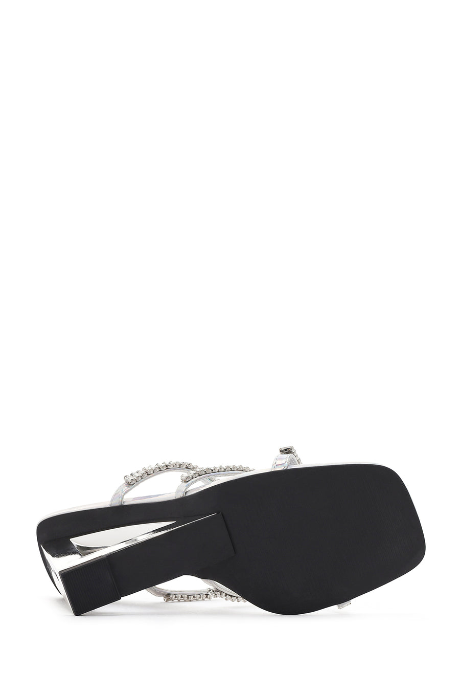 Women's Silver Stone Wedge Heeled Slippers