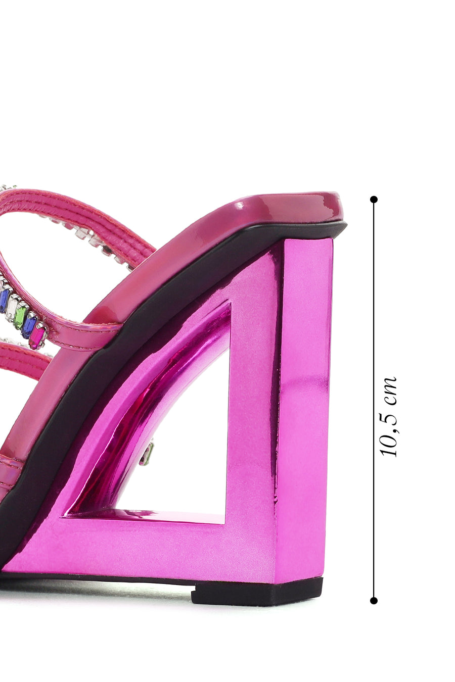 Women's Pink Stone Embellished Platform Heel Slippers