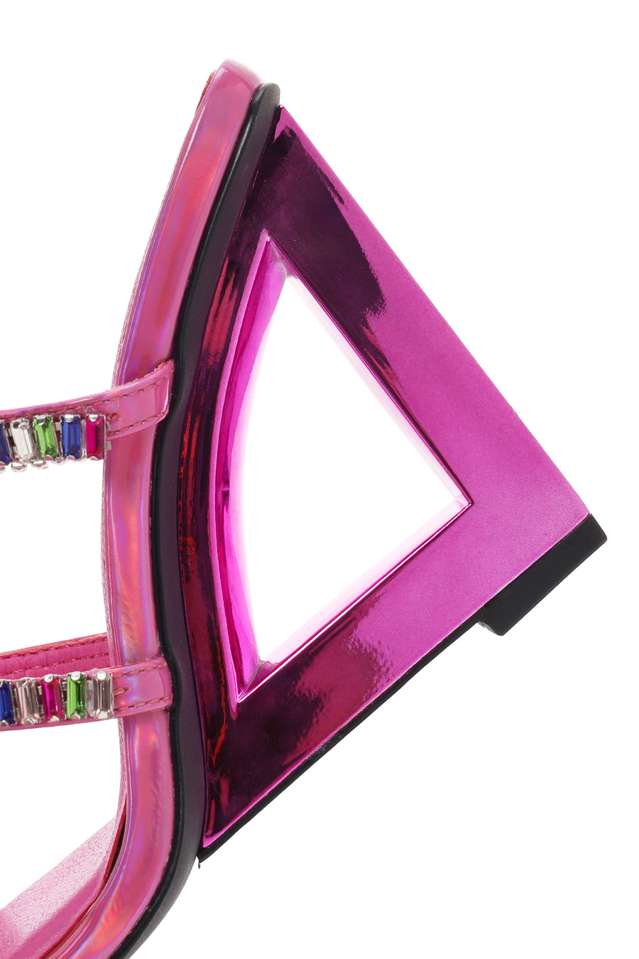 Women's Pink Stone Embellished Platform Heel Slippers