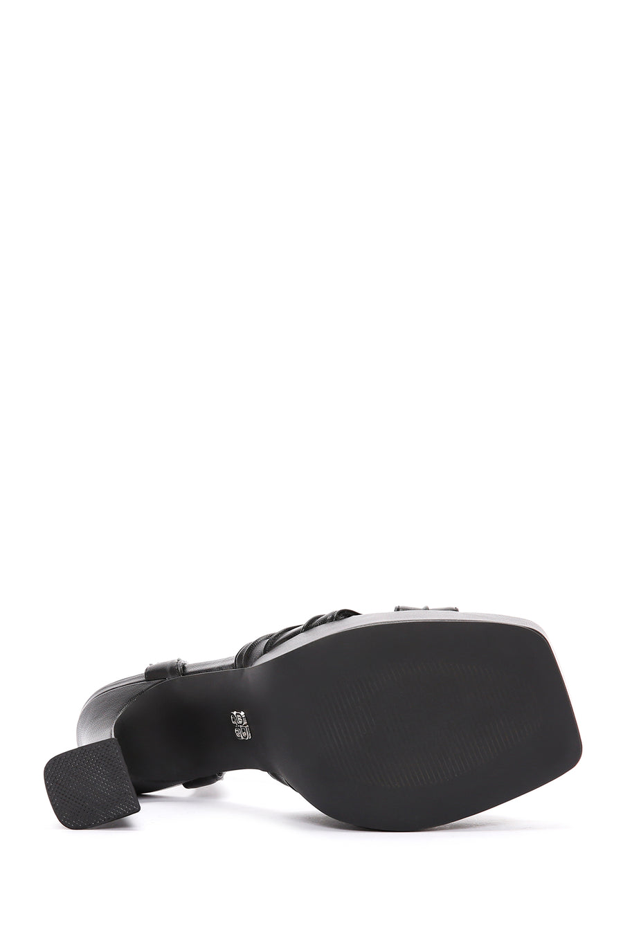 Women's Black Ankle Strap Platform Chunky Heel Sandals