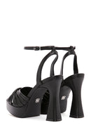 Women's Black Ankle Strap Platform Chunky Heel Sandals | Derimod