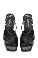Women's Black Ankle Strap Platform Chunky Heel Sandals | Derimod