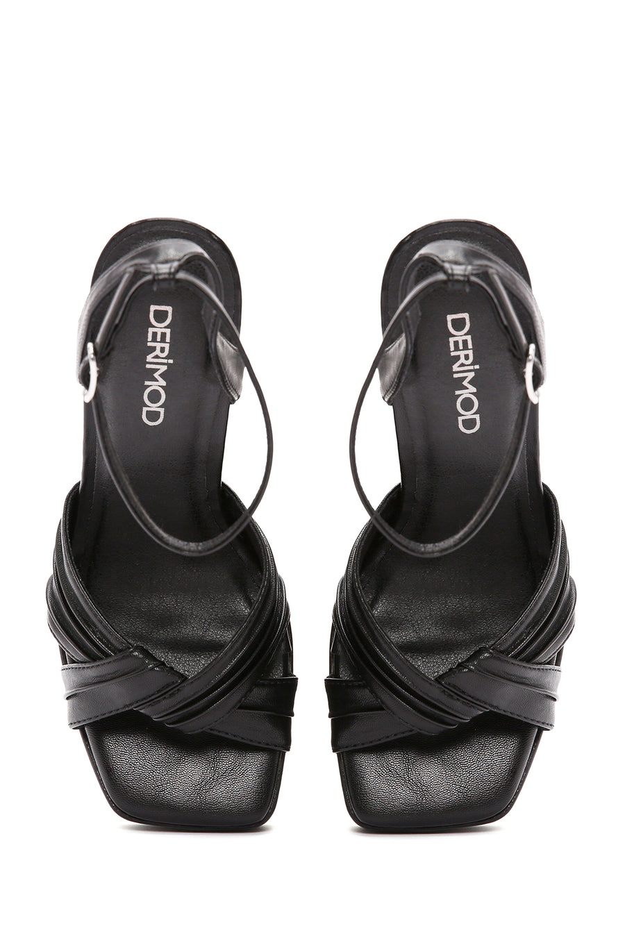 Women's Black Ankle Strap Platform Chunky Heel Sandals