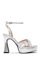 Women's Silver Ankle Strap Platfrom High Heel Sandals | Derimod