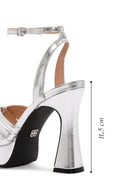 Women's Silver Ankle Strap Platfrom High Heel Sandals | Derimod