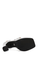 Women's Silver Ankle Strap Platfrom High Heel Sandals | Derimod