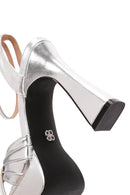 Women's Silver Ankle Strap Platfrom High Heel Sandals | Derimod