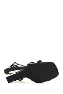 Women's Black Ankle Buckle Platform Heel Patent Leather Sandals | Derimod